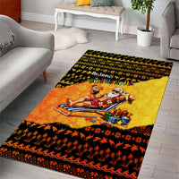 Tropical Christmas In July Santa Claus Area Rug Festive Hawaiian With Beach Reindeer Sleigh
