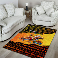 Tropical Christmas In July Santa Claus Area Rug Festive Hawaiian With Beach Reindeer Sleigh