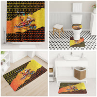 Tropical Christmas In July Santa Claus Bathroom Set Festive Hawaiian With Beach Reindeer Sleigh