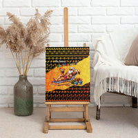 Tropical Christmas In July Santa Claus Canvas Wall Art Festive Hawaiian With Beach Reindeer Sleigh