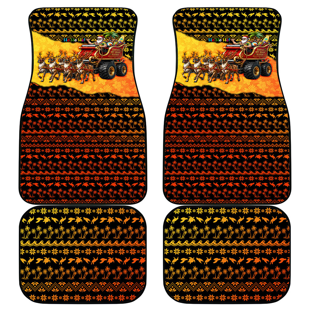 Tropical Christmas In July Santa Claus Car Mats Festive Hawaiian With Beach Reindeer Sleigh
