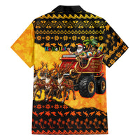 Tropical Christmas In July Santa Claus Family Matching Off Shoulder Maxi Dress and Hawaiian Shirt Festive Hawaiian With Beach Reindeer Sleigh