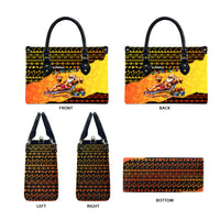 Tropical Christmas In July Santa Claus Leather Bag Festive Hawaiian With Beach Reindeer Sleigh