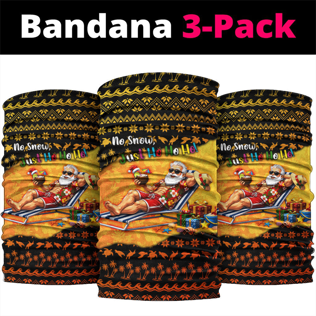 Tropical Christmas In July Santa Claus Neck Gaiter Festive Hawaiian With Beach Reindeer Sleigh TS04 package One Size: 25*50cm Orange Black - Polynesian Pride