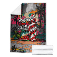 Tropical Christmas In July Candy Cane Surf Blanket Vibrant Street Art Beach Graffiti Graphic