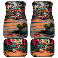 Tropical Christmas In July Candy Cane Surf Car Mats Vibrant Street Art Beach Graffiti Graphic