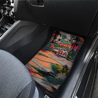 Tropical Christmas In July Candy Cane Surf Car Mats Vibrant Street Art Beach Graffiti Graphic
