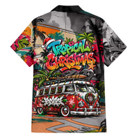Tropical Christmas In July Candy Cane Surf Family Matching Puletasi and Hawaiian Shirt Vibrant Street Art Beach Graffiti Graphic