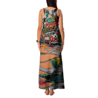 Tropical Christmas In July Candy Cane Surf Family Matching Tank Maxi Dress and Hawaiian Shirt Vibrant Street Art Beach Graffiti Graphic