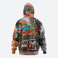 Tropical Christmas In July Candy Cane Surf Hoodie Vibrant Street Art Beach Graffiti Graphic
