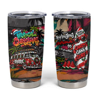 Tropical Christmas In July Candy Cane Surf Tumbler Cup Vibrant Street Art Beach Graffiti Graphic