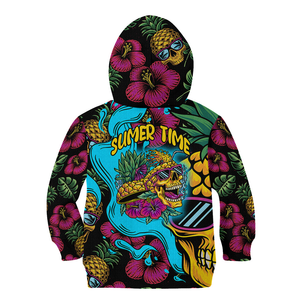 Pineapple Skull Kid Hoodie Sumer Time TS04 Hoodie Multicolor - Polynesian Pride