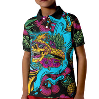 Pineapple Skull Kid Polo Shirt Sumer Time TS04 - Polynesian Pride