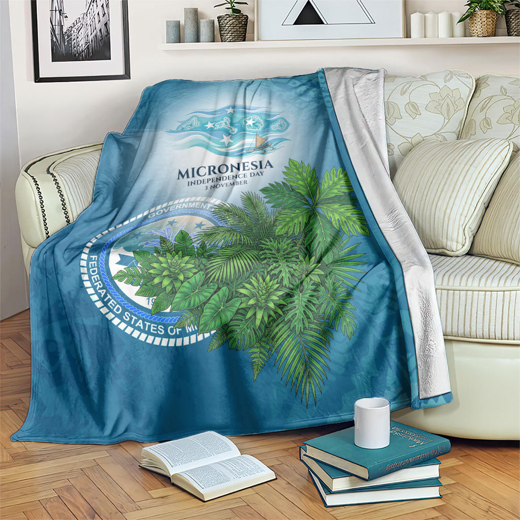 Micronesia Independence Day Blanket FSM Patriotic Pacific Island Nan Madol Ruins Seabird Tropical