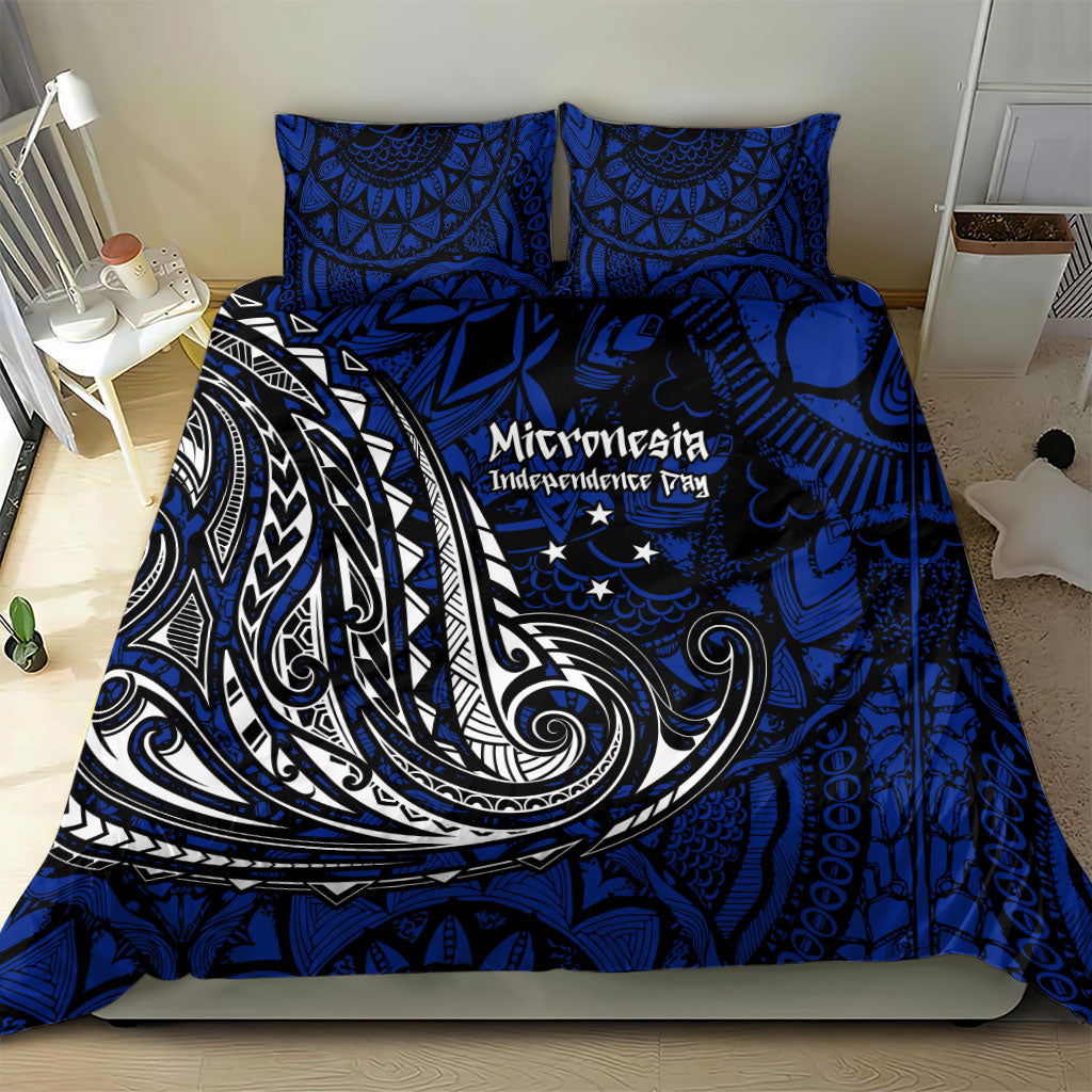 Micronesia Independence Day FSM Bedding Set Tribal Tattoo Pattern Flag Seal Heritage TS04 - Polynesian Pride