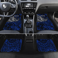 Micronesia Independence Day FSM Car Mats Tribal Tattoo Pattern Flag Seal Heritage TS04 Set 4pcs Blue Black - Polynesian Pride