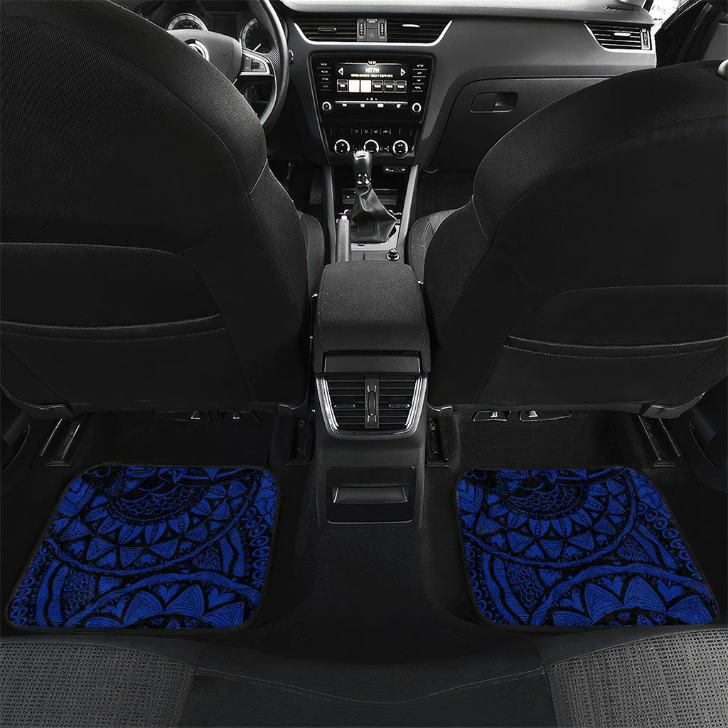 Micronesia Independence Day FSM Car Mats Tribal Tattoo Pattern Flag Seal Heritage TS04 Set 2pcs - Back Blue Black - Polynesian Pride