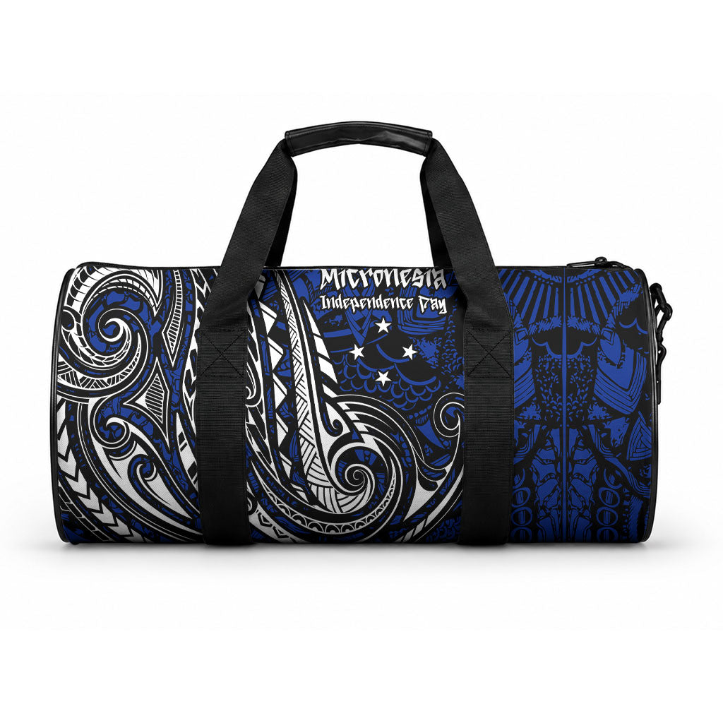 Micronesia Independence Day FSM Duffle Bag Tribal Tattoo Pattern Flag Seal Heritage TS04 One size Blue Black - Polynesian Pride