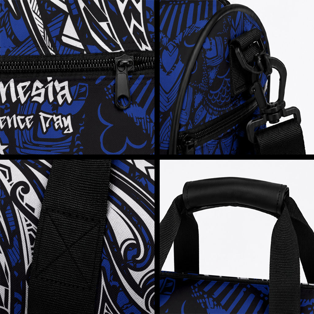 Micronesia Independence Day FSM Duffle Bag Tribal Tattoo Pattern Flag Seal Heritage TS04 - Polynesian Pride