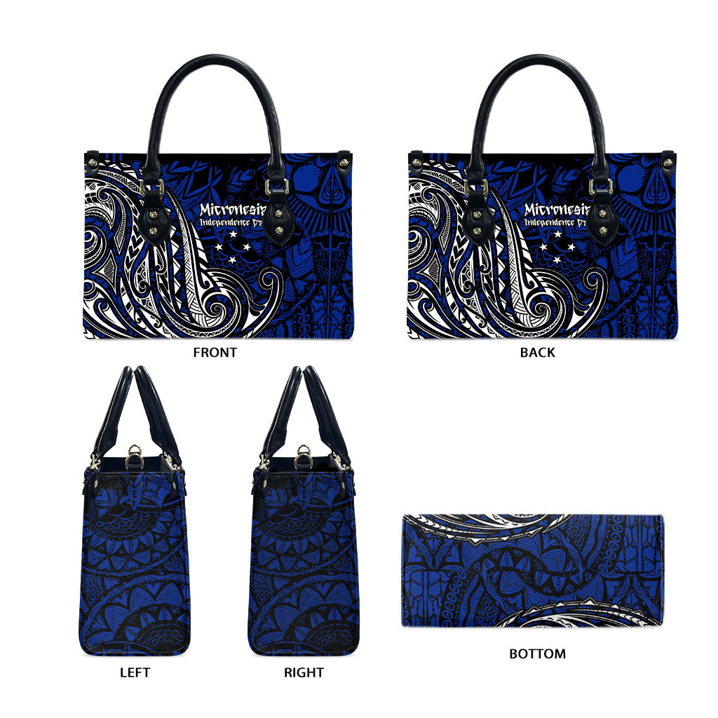Micronesia Independence Day FSM Leather Bag Tribal Tattoo Pattern Flag Seal Heritage TS04 - Polynesian Pride