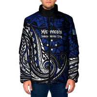 Micronesia Independence Day FSM Padded Jacket Tribal Tattoo Pattern Flag Seal Heritage TS04 Men Blue Black - Polynesian Pride