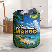 Hawaiian Mango Tropical Beach Laundry Basket Scenic Island Nature Exotic Fruit Graphic TS04 Blue Green - Polynesian Pride