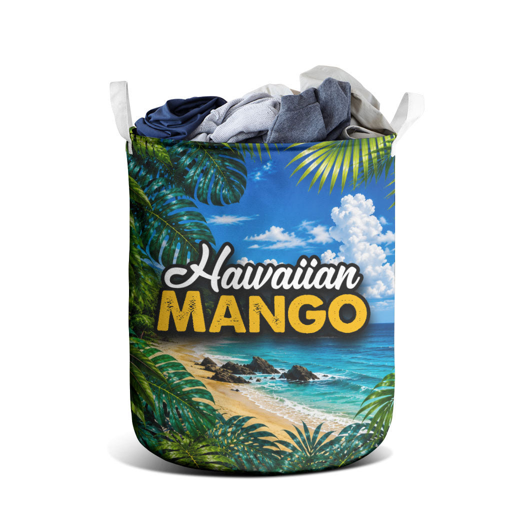 Hawaiian Mango Tropical Beach Laundry Basket Scenic Island Nature Exotic Fruit Graphic TS04 - Polynesian Pride