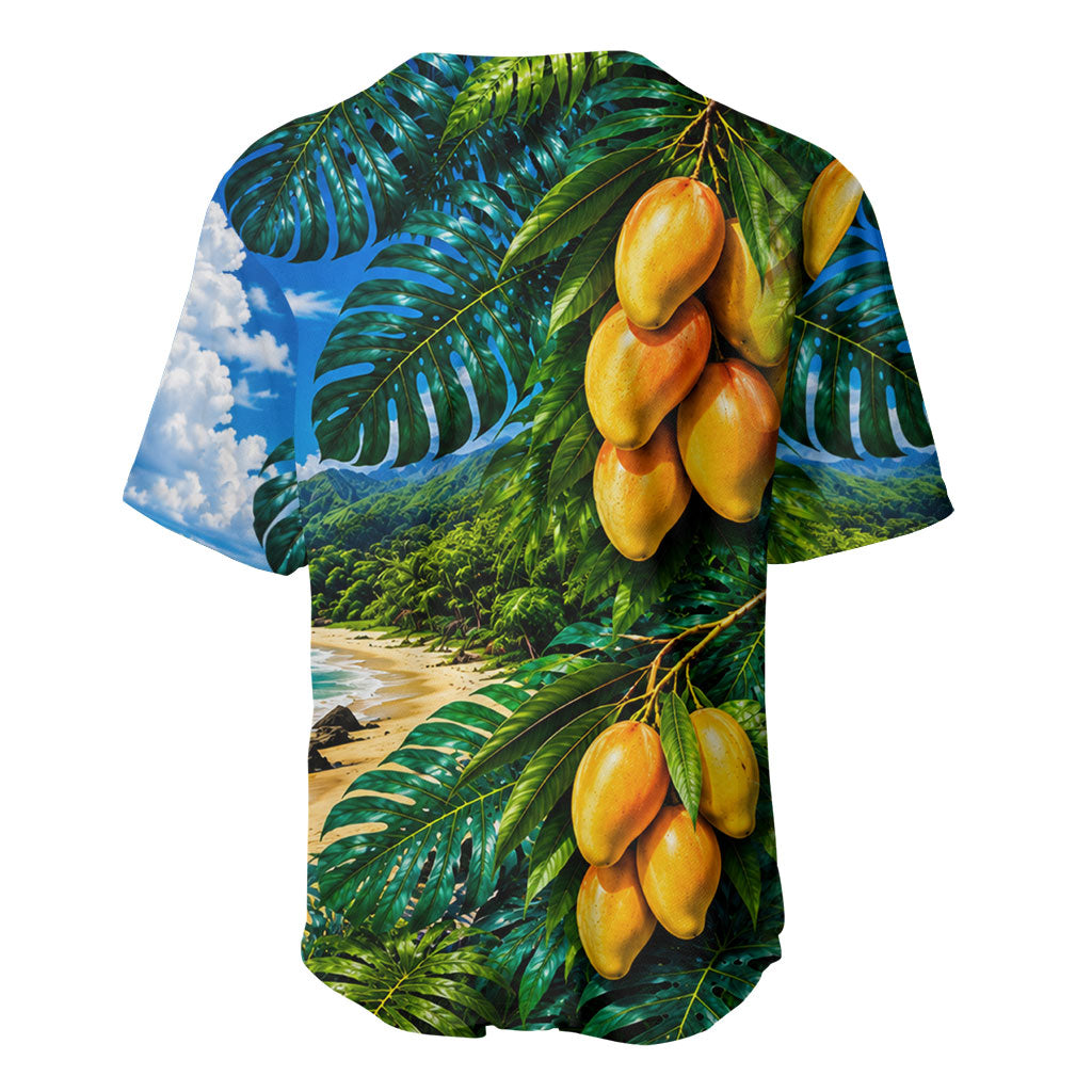 Hawaiian Mango Tropical Beach Baseball Jersey Scenic Island Nature Exotic Fruit Graphic TS04 - Polynesian Pride