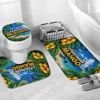 Hawaiian Mango Tropical Beach Bathroom Set Scenic Island Nature Exotic Fruit Graphic TS04 Mat Set Only (3 pcs) One Size Blue Green - Polynesian Pride