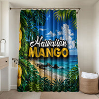 Hawaiian Mango Tropical Beach Bathroom Set Scenic Island Nature Exotic Fruit Graphic TS04 Shower Curtain Only Blue Green - Polynesian Pride