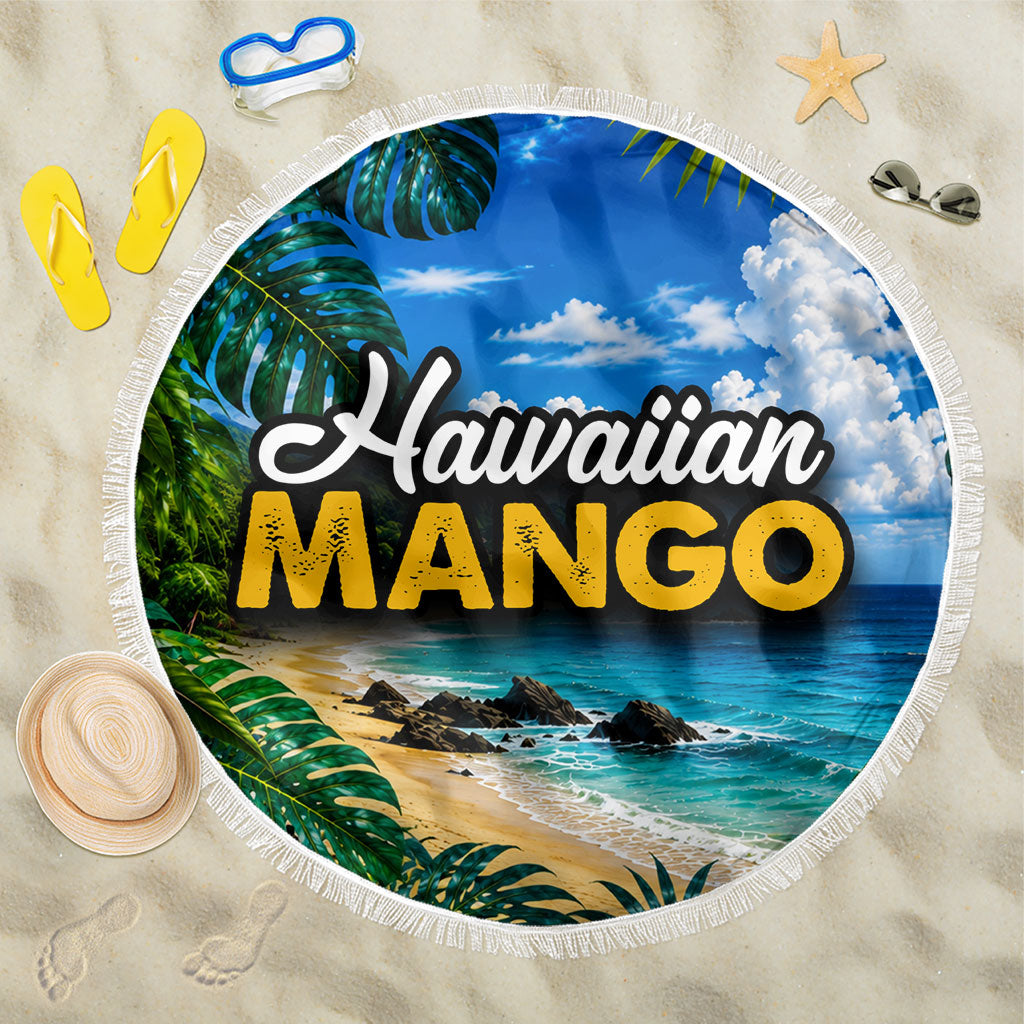 Hawaiian Mango Tropical Beach Beach Blanket Scenic Island Nature Exotic Fruit Graphic TS04 One Size 150cm Blue Green - Polynesian Pride