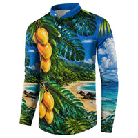 Hawaiian Mango Tropical Beach Button Sweatshirt Scenic Island Nature Exotic Fruit Graphic TS04 - Polynesian Pride