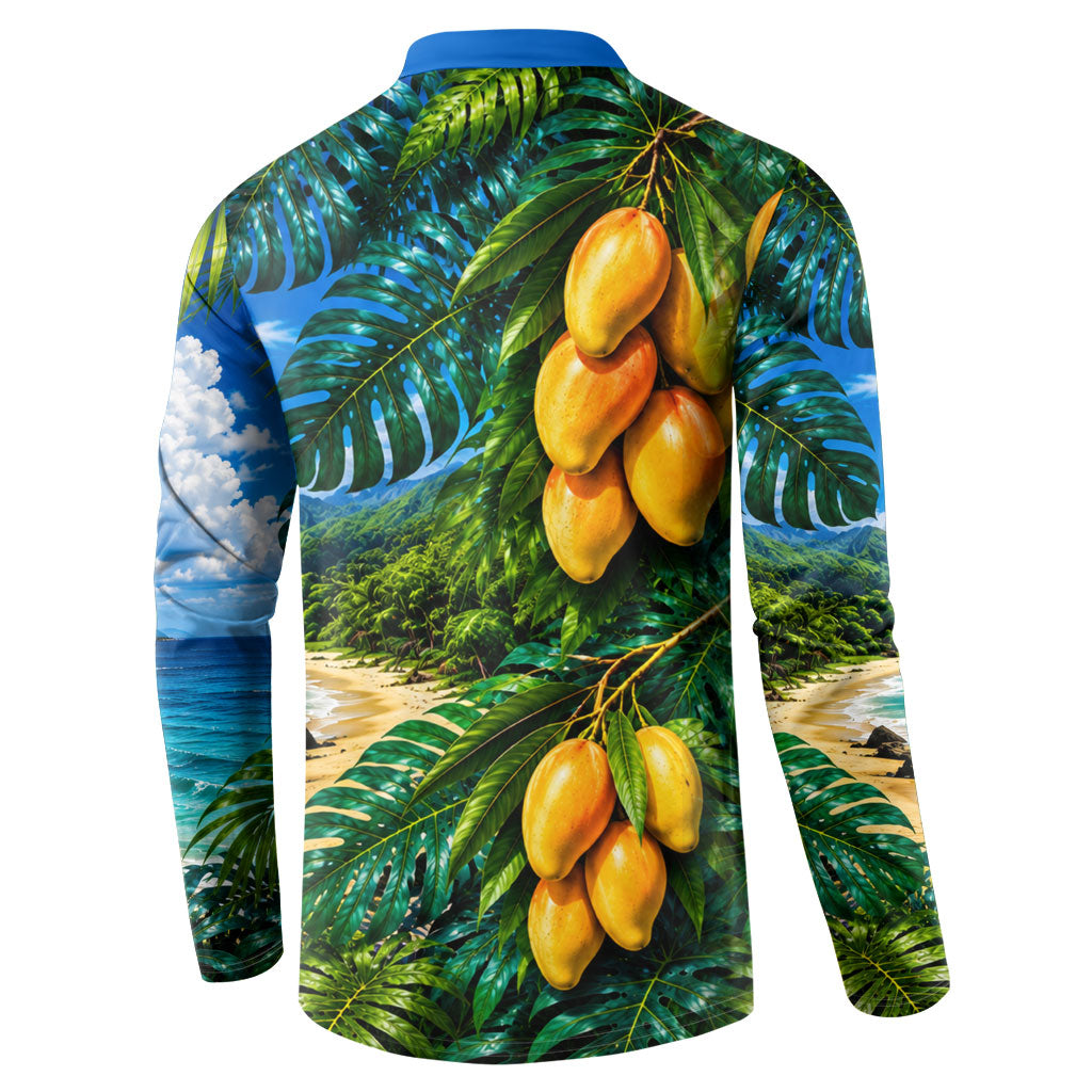 Hawaiian Mango Tropical Beach Button Sweatshirt Scenic Island Nature Exotic Fruit Graphic TS04 - Polynesian Pride