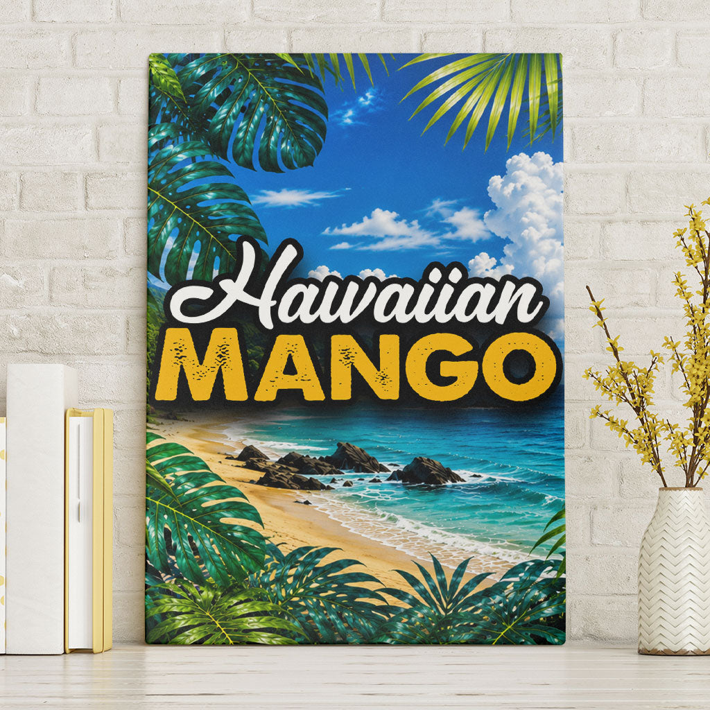 Hawaiian Mango Tropical Beach Canvas Wall Art Scenic Island Nature Exotic Fruit Graphic TS04 Without Frame Blue Green - Polynesian Pride