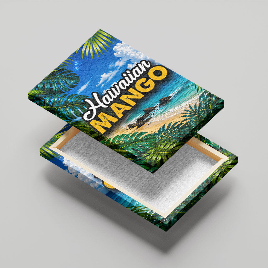 Hawaiian Mango Tropical Beach Canvas Wall Art Scenic Island Nature Exotic Fruit Graphic TS04 - Polynesian Pride