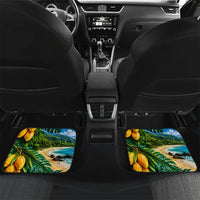 Hawaiian Mango Tropical Beach Car Mats Scenic Island Nature Exotic Fruit Graphic TS04 Set 2pcs - Back Blue Green - Polynesian Pride