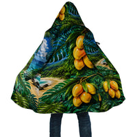 Hawaiian Mango Tropical Beach Cloak Scenic Island Nature Exotic Fruit Graphic TS04 Unisex Blue Green - Polynesian Pride