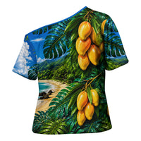 Hawaiian Mango Tropical Beach Cross Shoulder Shirt Scenic Island Nature Exotic Fruit Graphic TS04 - Polynesian Pride