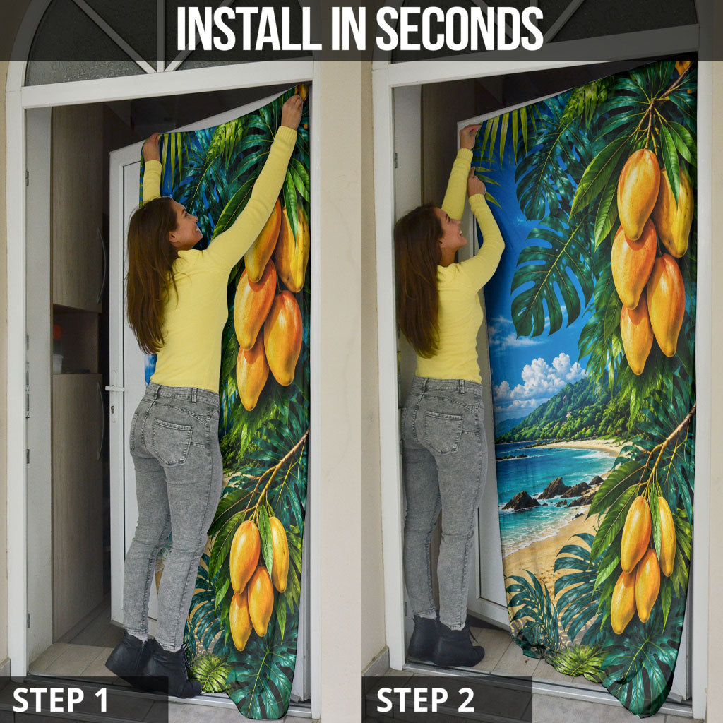 Hawaiian Mango Tropical Beach Door Cover Scenic Island Nature Exotic Fruit Graphic TS04 - Polynesian Pride
