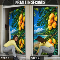 Hawaiian Mango Tropical Beach Door Cover Scenic Island Nature Exotic Fruit Graphic TS04 - Polynesian Pride