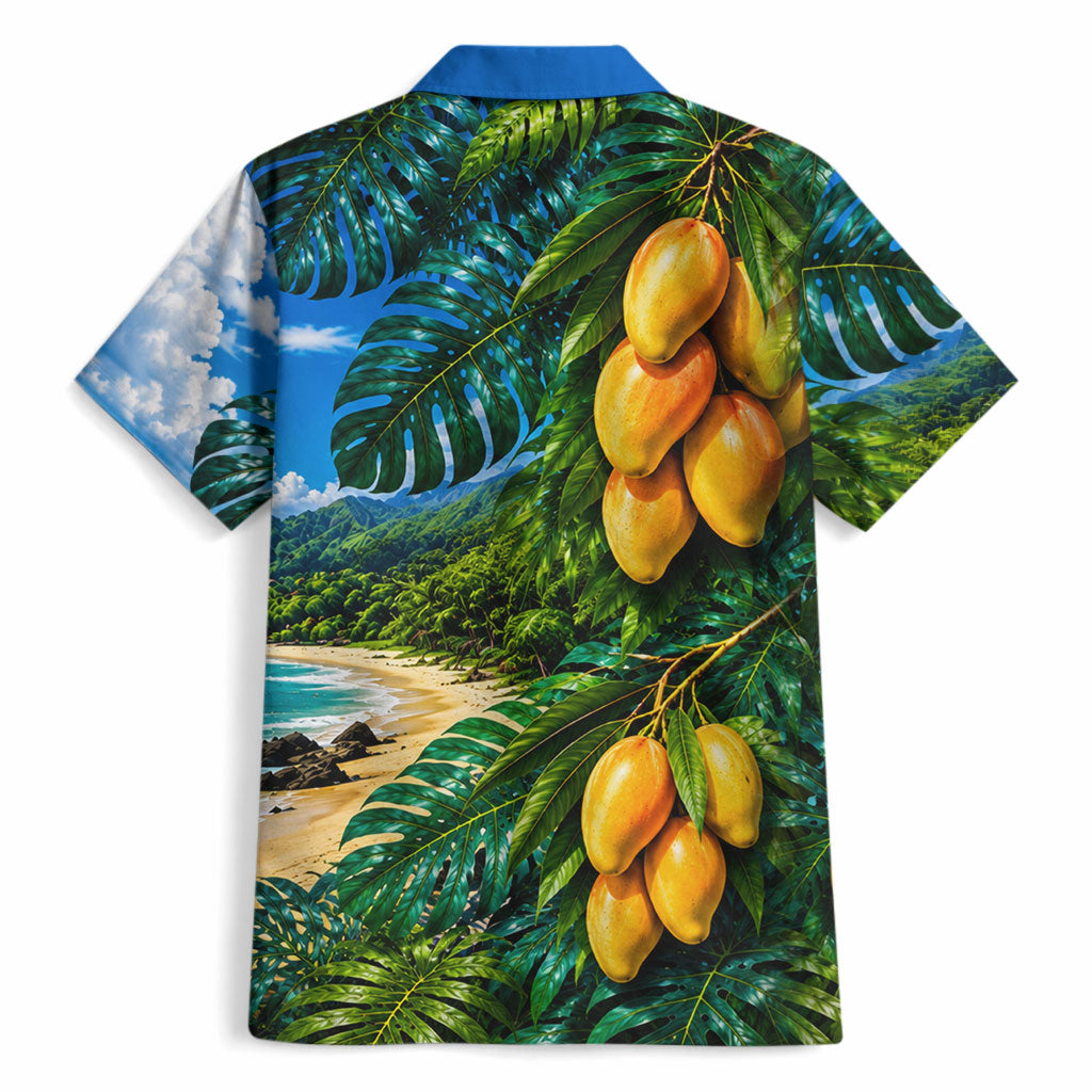 Hawaiian Mango Tropical Beach Hawaiian Shirt Scenic Island Nature Exotic Fruit Graphic TS04 - Polynesian Pride