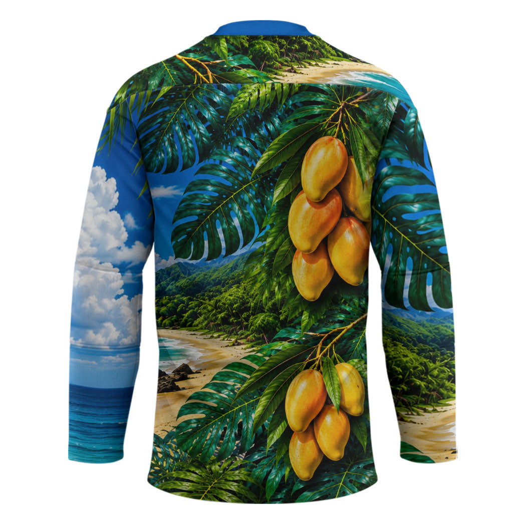 Hawaiian Mango Tropical Beach Hockey Jersey Scenic Island Nature Exotic Fruit Graphic TS04 - Polynesian Pride
