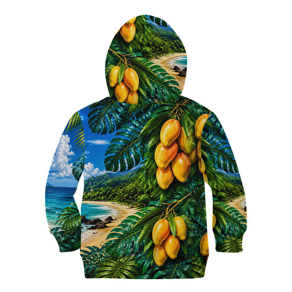 Hawaiian Mango Tropical Beach Kid Hoodie Scenic Island Nature Exotic Fruit Graphic TS04 - Polynesian Pride