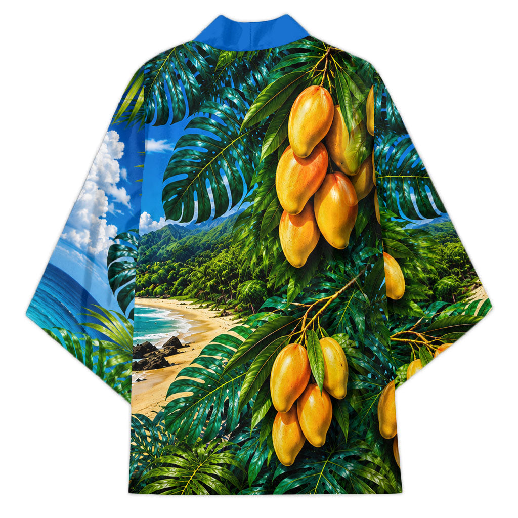 Hawaiian Mango Tropical Beach Kimono Scenic Island Nature Exotic Fruit Graphic TS04 - Polynesian Pride