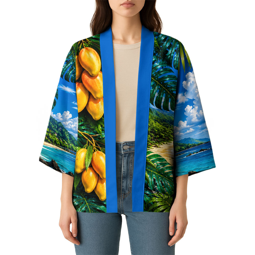 Hawaiian Mango Tropical Beach Kimono Scenic Island Nature Exotic Fruit Graphic TS04 - Polynesian Pride