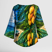 Hawaiian Mango Tropical Beach Kimono Sleeve Blouse Scenic Island Nature Exotic Fruit Graphic TS04 - Polynesian Pride