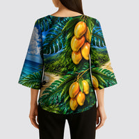 Hawaiian Mango Tropical Beach Kimono Sleeve Blouse Scenic Island Nature Exotic Fruit Graphic TS04 - Polynesian Pride