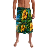 Hawaiian Mango Tropical Beach Lavalava Scenic Island Nature Exotic Fruit Graphic TS04 Blue Green - Polynesian Pride