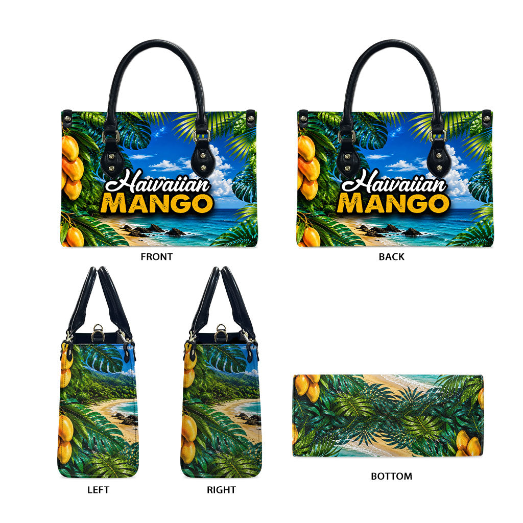 Hawaiian Mango Tropical Beach Leather Bag Scenic Island Nature Exotic Fruit Graphic TS04 - Polynesian Pride