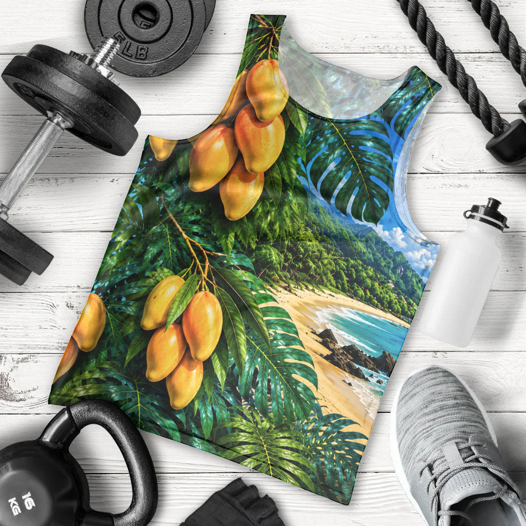 Hawaiian Mango Tropical Beach Men Tank Top Scenic Island Nature Exotic Fruit Graphic TS04 - Polynesian Pride